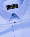 Amora Blue Dobby Premium Giza Cotton Shirt