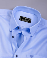 Amora Blue Dobby Premium Giza Cotton Shirt