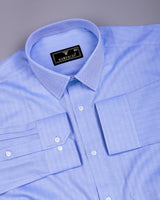 Veltry SkyBlue With White Stripe Premium Giza Shirt