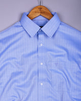 Veltry SkyBlue With White Stripe Premium Giza Shirt