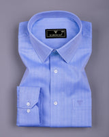 Veltry SkyBlue With White Stripe Premium Giza Shirt