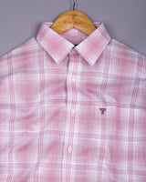 Caldor Pink With White Check Linen Cotton Shirt