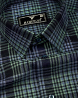 Delton Green With Black Plaid Flannel Check Cotton Shirt