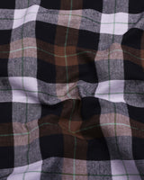 Vellon Brown With Black Plaid Flannel Check Cotton Shirt