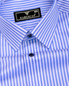 Kavor Blue With White Stripe Premium Giza Shirt