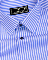 Kavor Blue With White Stripe Premium Giza Shirt