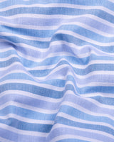 Axton Blue With White Stripe Oxford Cotton Shirt