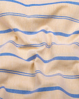Miora Biscuit Cream With Blue Stripe Oxford Cotton Shirt