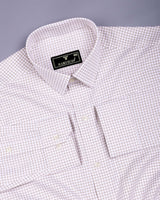 Havion Cream Small Check Premium Giza Shirt