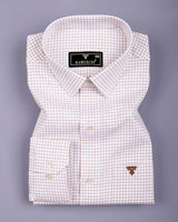 Havion Cream Small Check Premium Giza Shirt