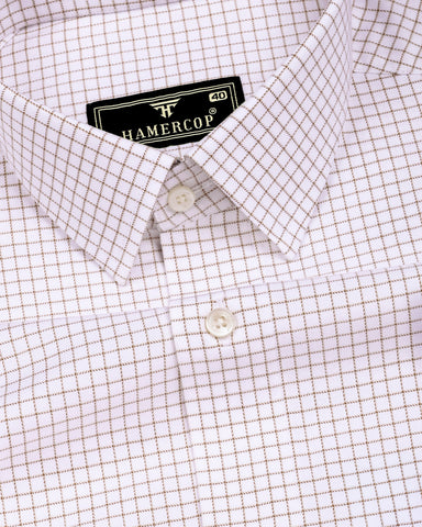 Havion Cream Small Check Premium Giza Shirt