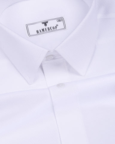 Cinchona White Solid Premium Giza Cotton Shirt