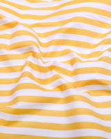 Solen Yellow With White Stripe Cotton Designer Shirt