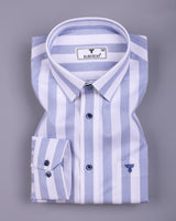 Lavin Blue With White Stripe Premium Giza Shirt