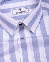 Lavin Blue With White Stripe Premium Giza Shirt