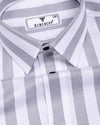 Lavin Gray With White Stripe Premium Giza Shirt