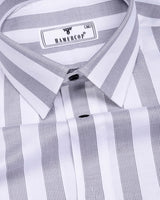 Lavin Gray With White Stripe Premium Giza Shirt