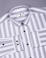 Lavin Gray With White Stripe Premium Giza Shirt
