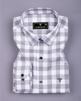 Marell Gray With White Check Premium Giza Shirt