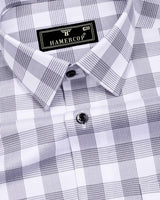 Marell Gray With White Check Premium Giza Shirt