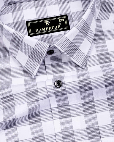 Marell Gray With White Check Premium Giza Shirt