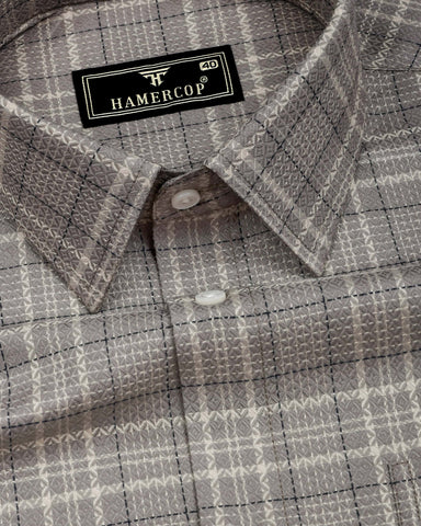 Rovia Green With Black Check Premium Giza Shirt