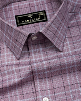 Rovia Onion Pink With Black Check Premium Giza Shirt