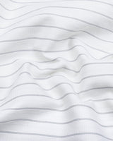 Havor White With Gray Dobby Stripe Shirt