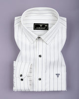 Havor White With Gray Dobby Stripe Shirt