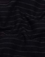 Vanta Black With Cream Stripe Linen Cotton Shirt