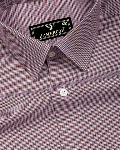 Brown With Cream Houndstooth Check Premium Giza Shirt