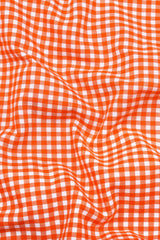 Grevola Orange and White Check Cotton Shirt