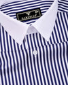 Eternity NavyBlue With White Stripe Premium Giza Designer Shirt