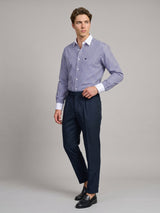 Eternity NavyBlue With White Stripe Premium Giza Designer Shirt
