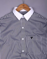 Eternity Black With White Stripe Premium Giza Designer Shirt