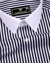 Eternity Black With White Stripe Premium Giza Designer Shirt