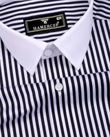 Eternity Black With White Stripe Premium Giza Designer Shirt