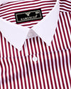 Eternity Red With White Stripe Premium Giza Designer Shirt