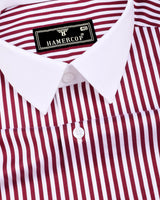 Eternity Red With White Stripe Premium Giza Designer Shirt