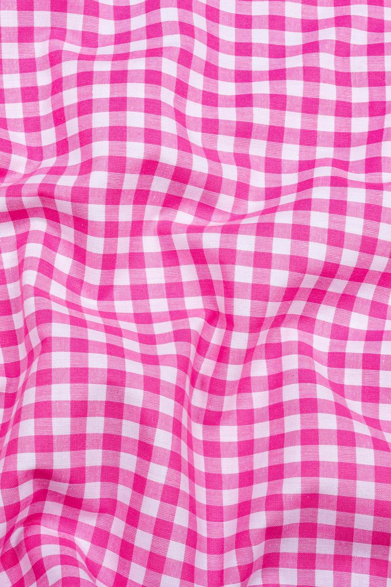 Ginger Pink & White Gingham Check Cotton Shirt – Hamercop