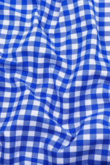 Glinver Blue and White Gingham Check Cotton Shirt
