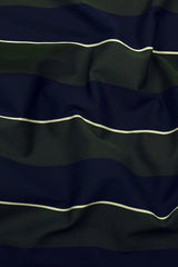 Kelvon Olive Green and Black Striped Cotton Shirt