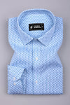 Orbix Sky Multicolor Micro Circle Printed Cotton Shirt