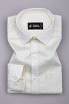 Lunara Cream Micro Printed Cotton Shirt