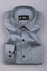 Cloud Grey Solid Cotton Shirt