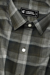 Zimma Green With White Check Corduroy Cotton Shirt