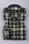 Sinza Green With Navyblue Twill Check Cotton Shirt