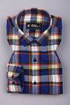 Eclipse Blue Multicolor Twill Check Cotton Shirt