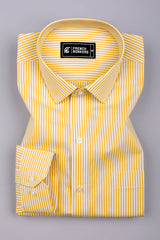 Marigold Yellow and White Stripe Cotton Shirt