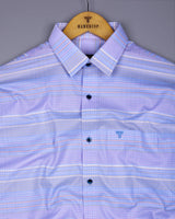 Crest Blue Weft Stripe Oxford Cotton Formal Shirt